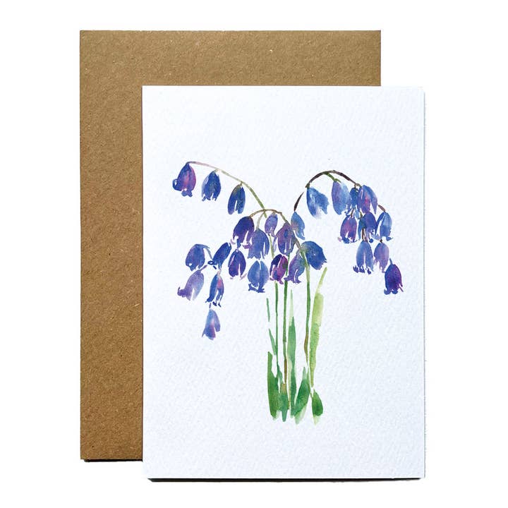 Floral Greeting Card for Spring with Bluebell Flower for wholesale by Jenny Vellacott