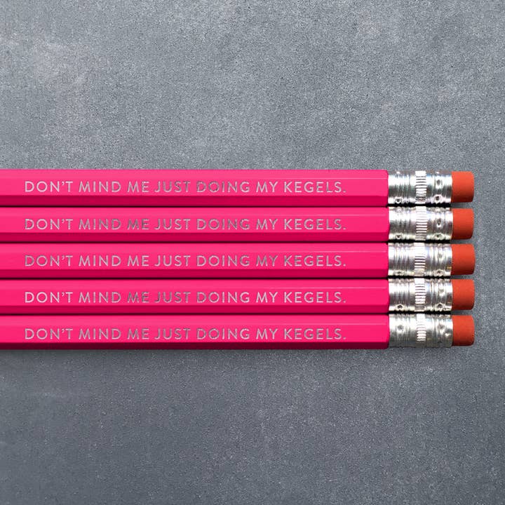 Don't Mind Me Just Doing My Kegels - Pencil Pack of 5 for wholesale by Huckleberry Letterpress