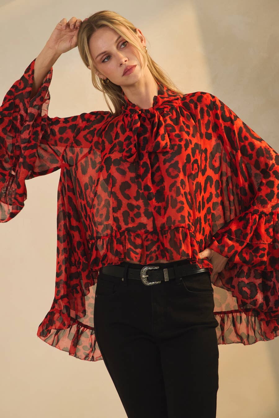 Oddi - Wholesale Blouse - Women's - Leopard Printed Chiffon Blouse2