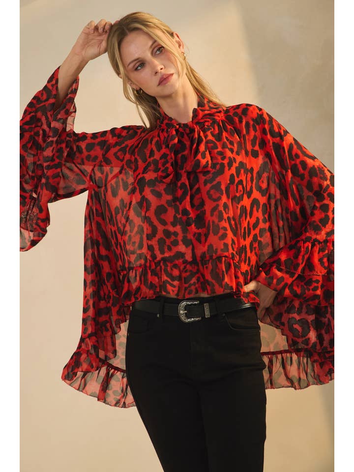 Oddi - Wholesale Blouse - Women's - Leopard Printed Chiffon Blouse2