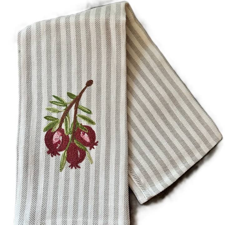 cord col MLG POMGRANATES - EMBROIDERED KITCHEN TOWEL POMELO for wholesale on Faire0