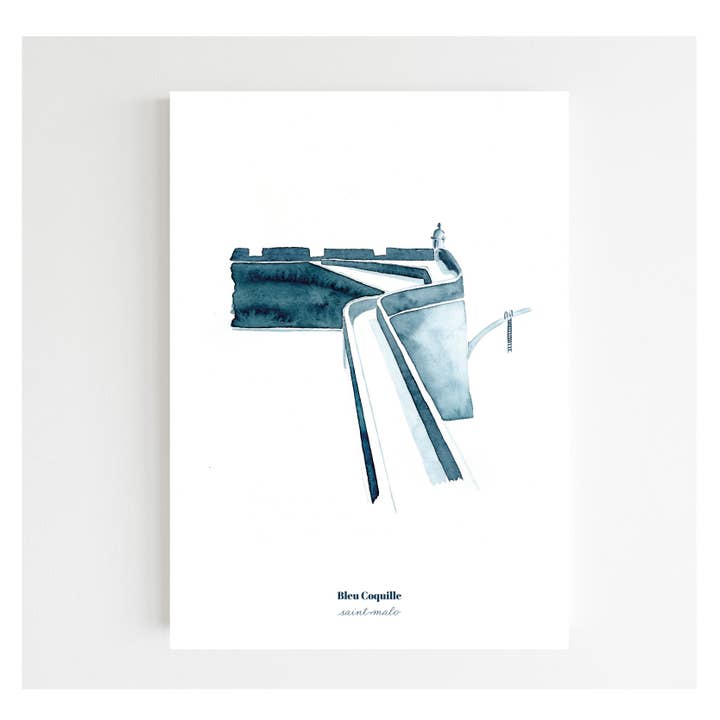 Ilustración decorativa de póster de papelería - Les Remparts para venta al por mayor de Bleu Coquille