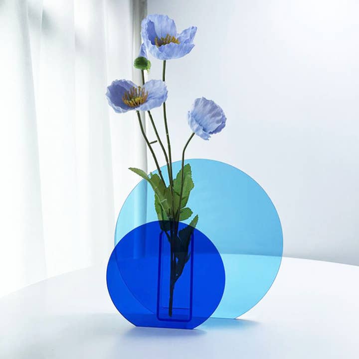 Blue Acrylic Vases | Modern Decorative Flower Vase for wholesale by IVORE.GROUP (We cover All Import duty)