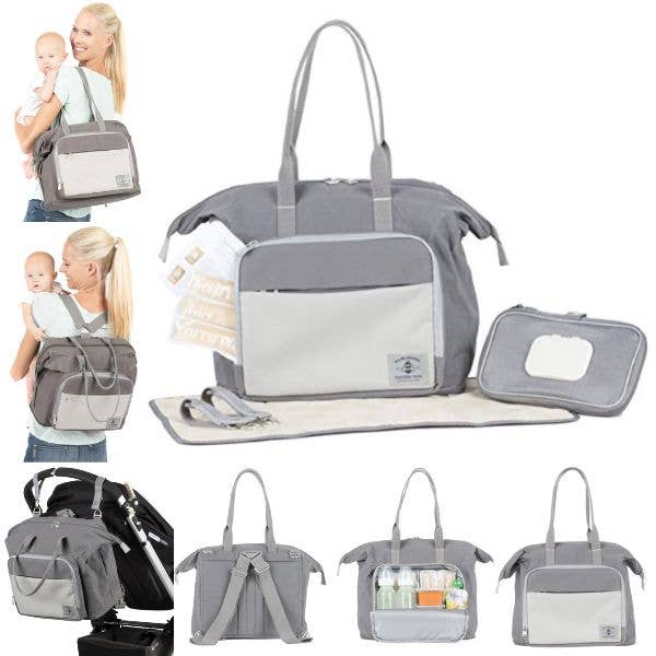 St. Louis Wholesale LLC - Wholesale Diaper Bag - Baby - Humble Bee Baby Gear-Gray Pebble Premium Diaper Bag Backpack
