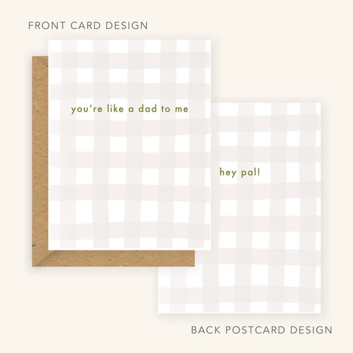 Like a Dad to Me Eco-Friendly Card + Hey Pal Postcard for wholesale by Golden Beam Co.