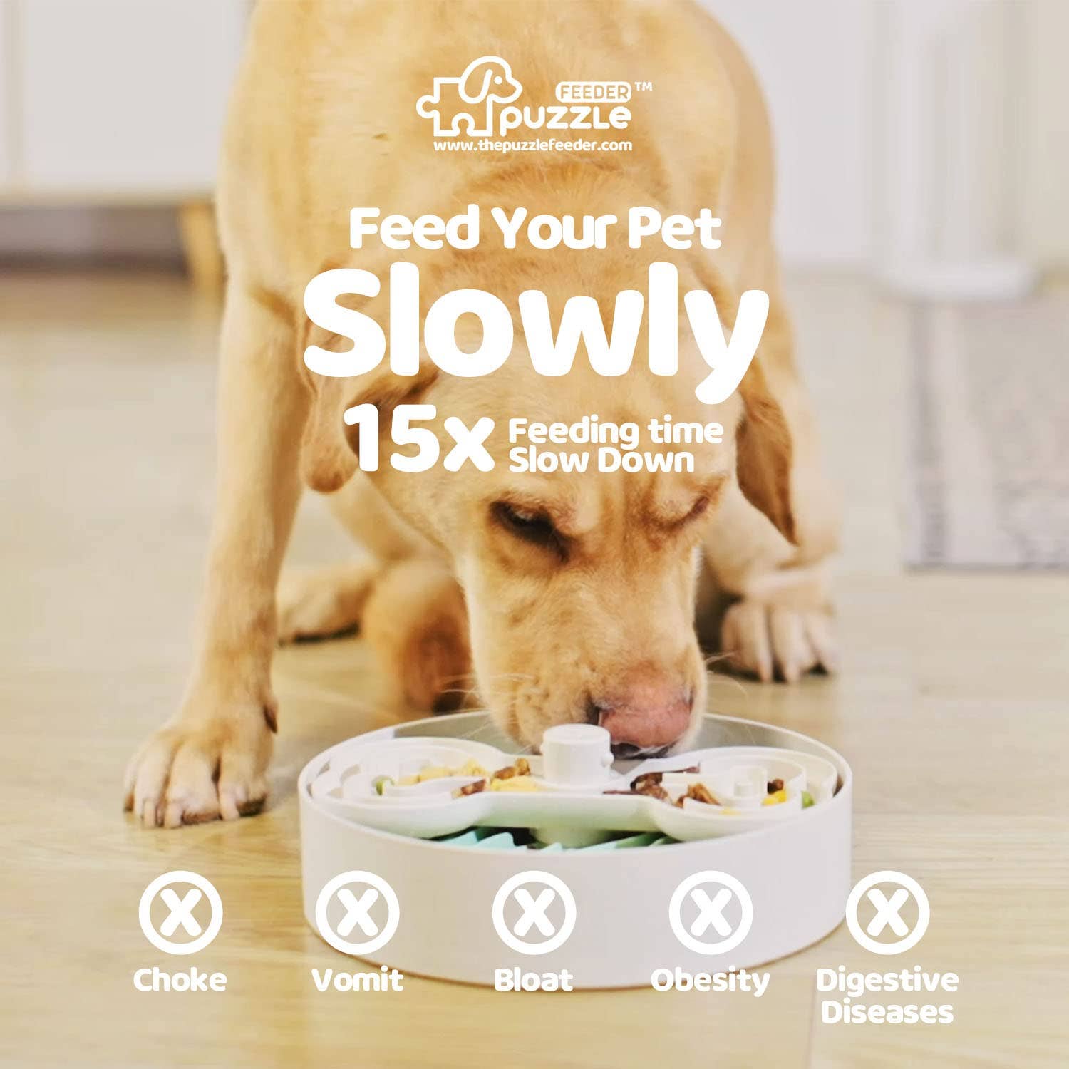 Pet Future llc - Wholesale Pet Bowl - Cat/Dog - Puzzle Feeder - Slower than a Slow Feeder Dog Bowl Dog Slow8