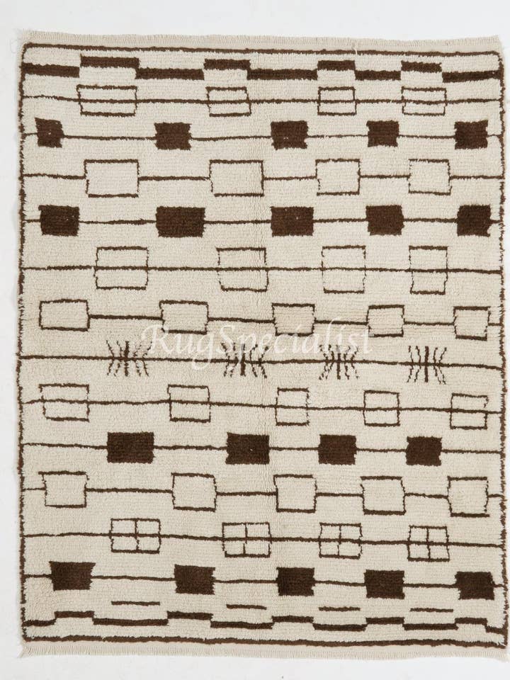 Tapis Tulu marocain contemporain, 100 % laine naturelle non teinte pour la vente par Rug Specialist LLC.