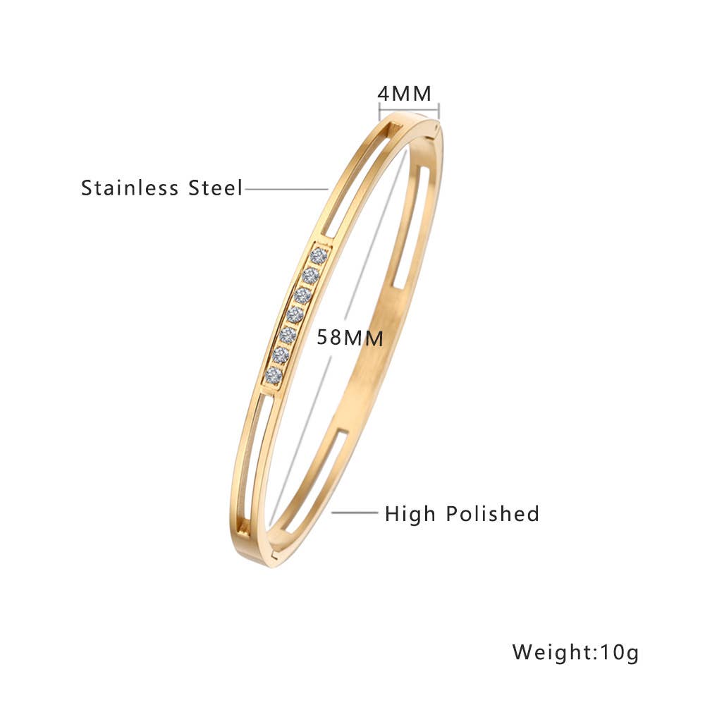 Mio Queena – Großhandel Manschettenarmband – Mehrere Stilvarianten 18K vergoldete Edelstahl-Armreifen - FGS41