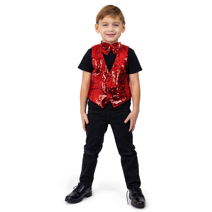Dress Up America - Wholesale Costume - Kids - Sequined Vest & Bow Tie Costume