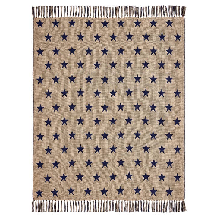 VHC Brands - Vente Plaids - Plaid tissé My Country en jacquard avec étoiles 50 x 603