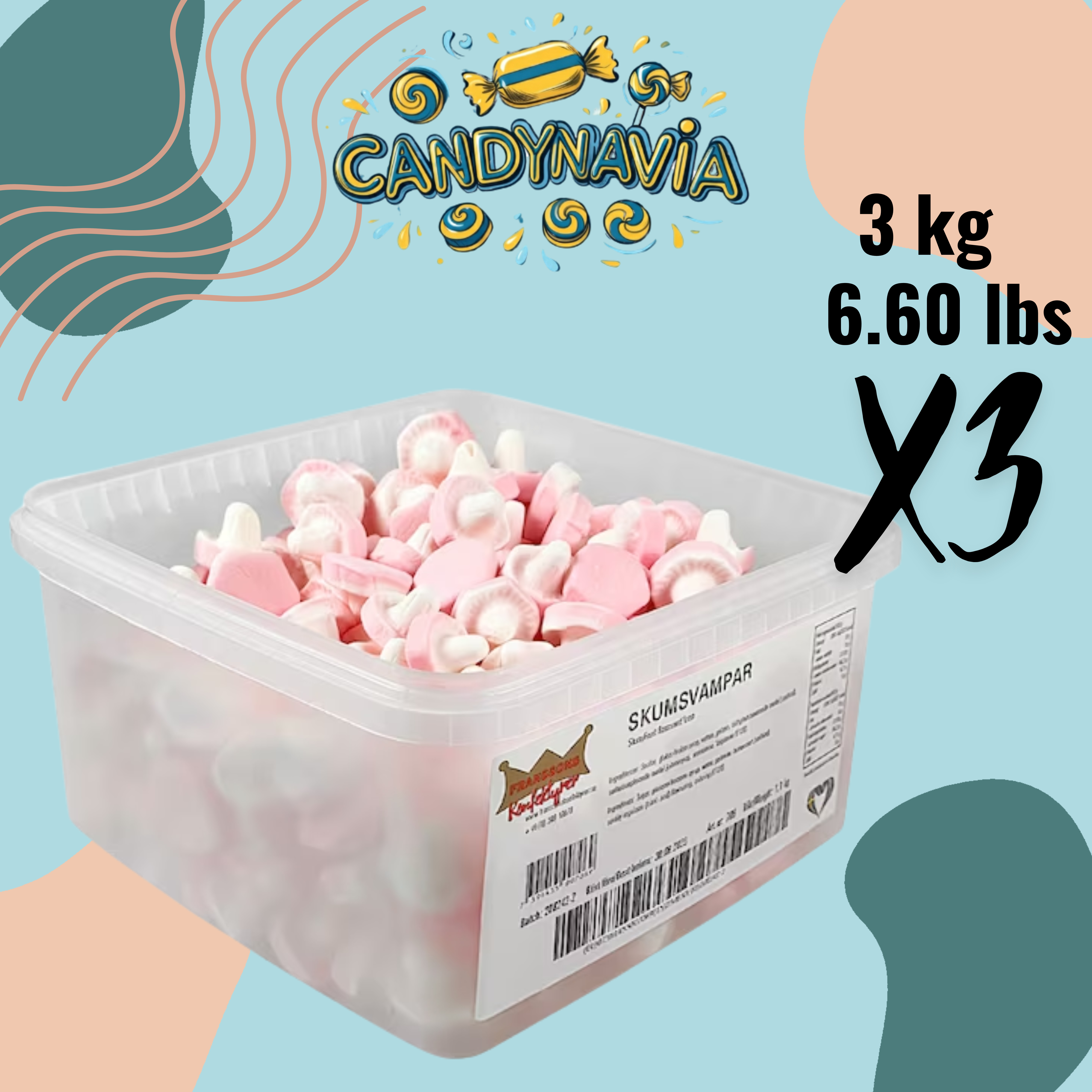 Candynavia - Wholesale Gummy - Swedish Candy Malaco Foam Mushrooms 1 Kg1