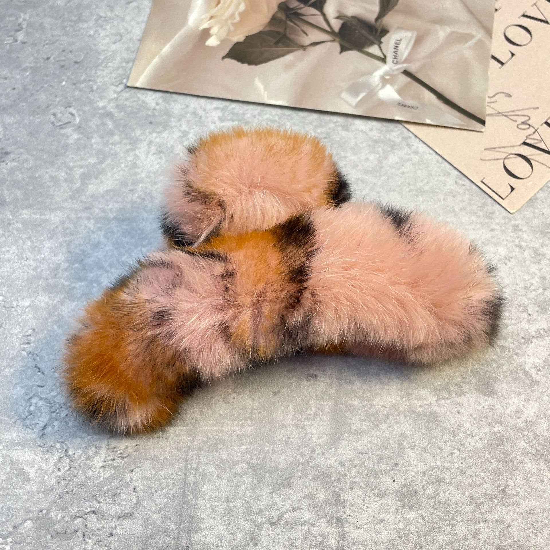 ACCITY - Wholesale Hair Clip - Women's - Rex Rabbit Fur Claws - Elegant Mixed Color Clips_CWASC159124
