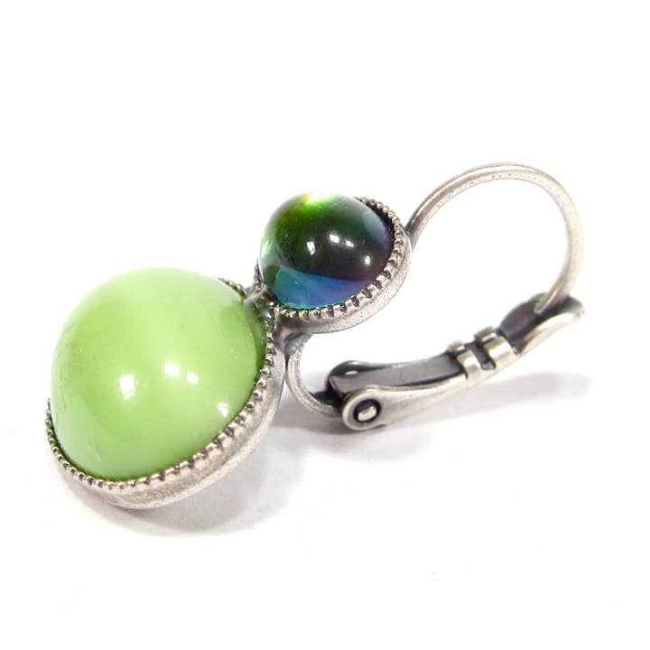 SoHo Schmuckmanufaktur - Wholesale Dangle Earrings - Hippie Chic Earrings Green Pink Iridescent2