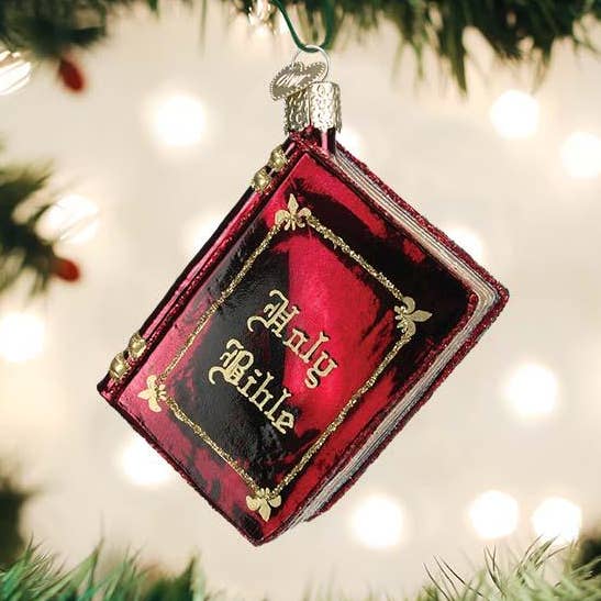 Red Bible Ornament for wholesale by Old World Christmas