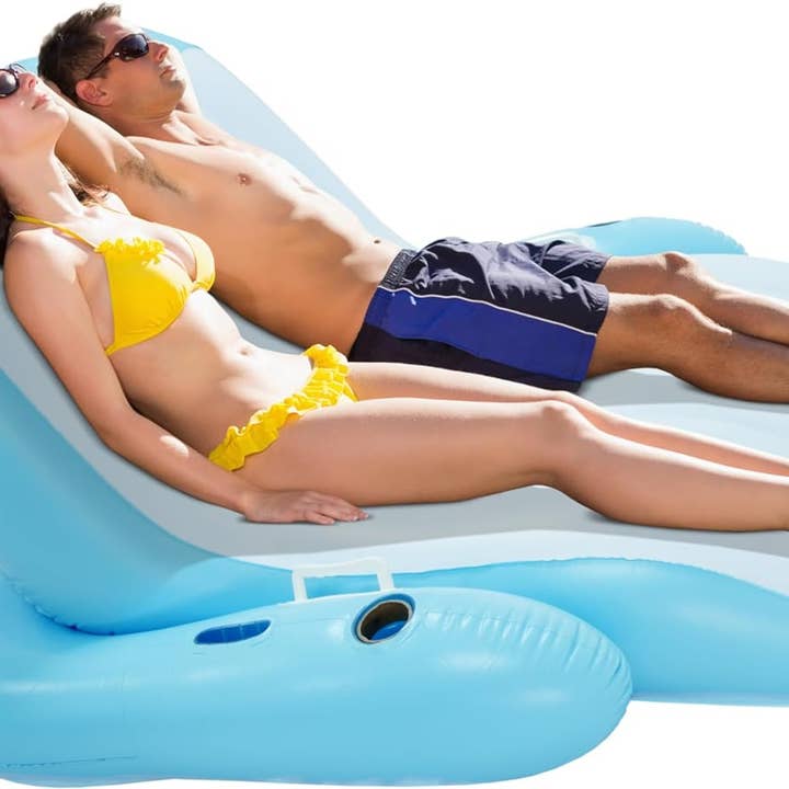 4E's Novelty - Wholesale Inflatables - Two-Person Inflatable Pool Recliner, Great Lounge Floats for Adults and Kids