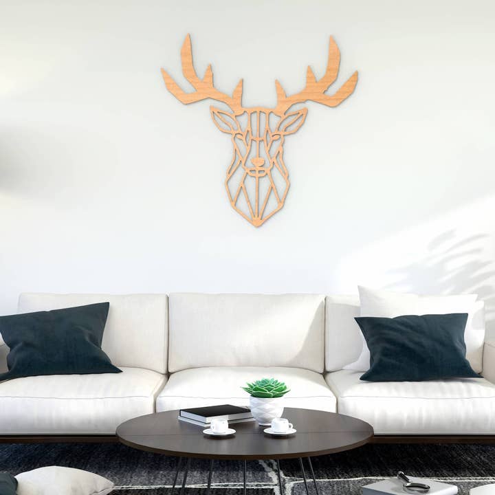 PeroWorx Designs - Wholesale Wall Accent - Geometric Deer Wood Wall Decoration, Home Décor