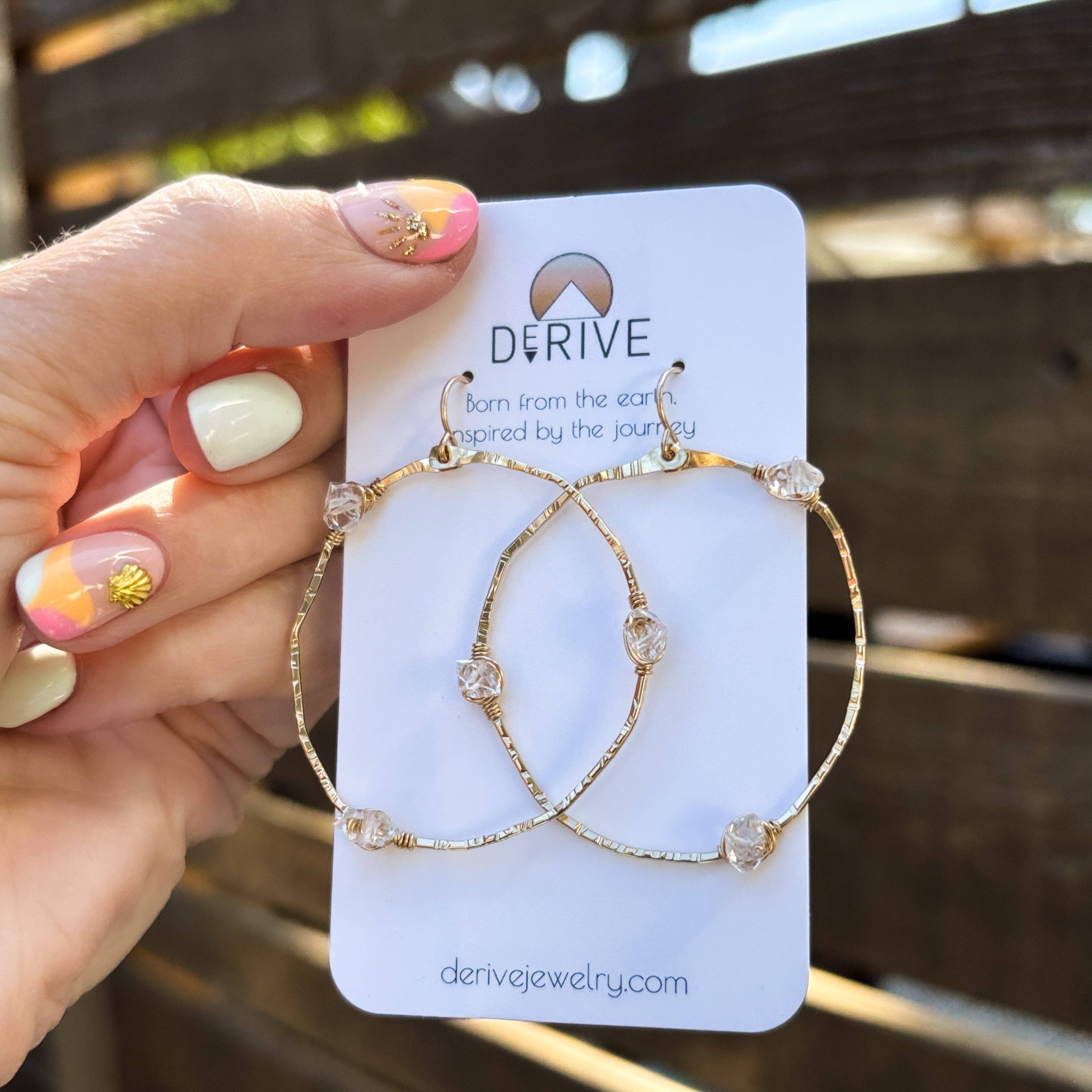 Derive Jewelry – Engroshandel Hoops – Stargazer Herkimer diamant øreringe med bøjle1