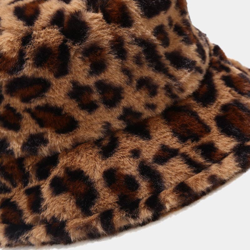 Dipped Shop - Venta al por mayor Gorro estilo pescador - Mujer - Versátiles sombreros de pescador gruesos con estampado de leopardo DPBH032512