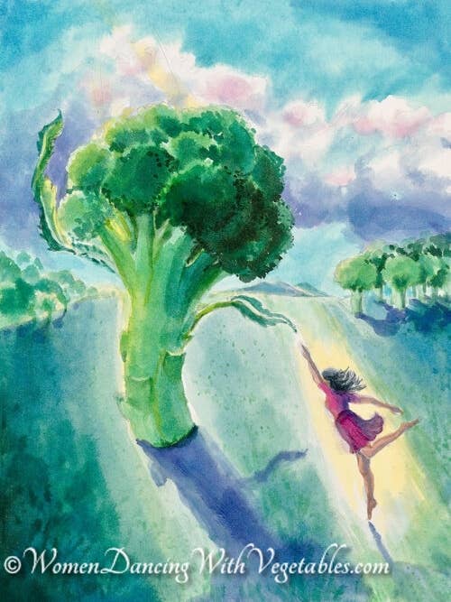 Broccoli for wholesale by Women Dancing with Vegetables. Becoming Lighter
