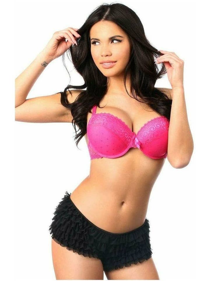 Daisy Corsets - Wholesale Underwear - Women's - Black Ruffle Panty w/Bow1