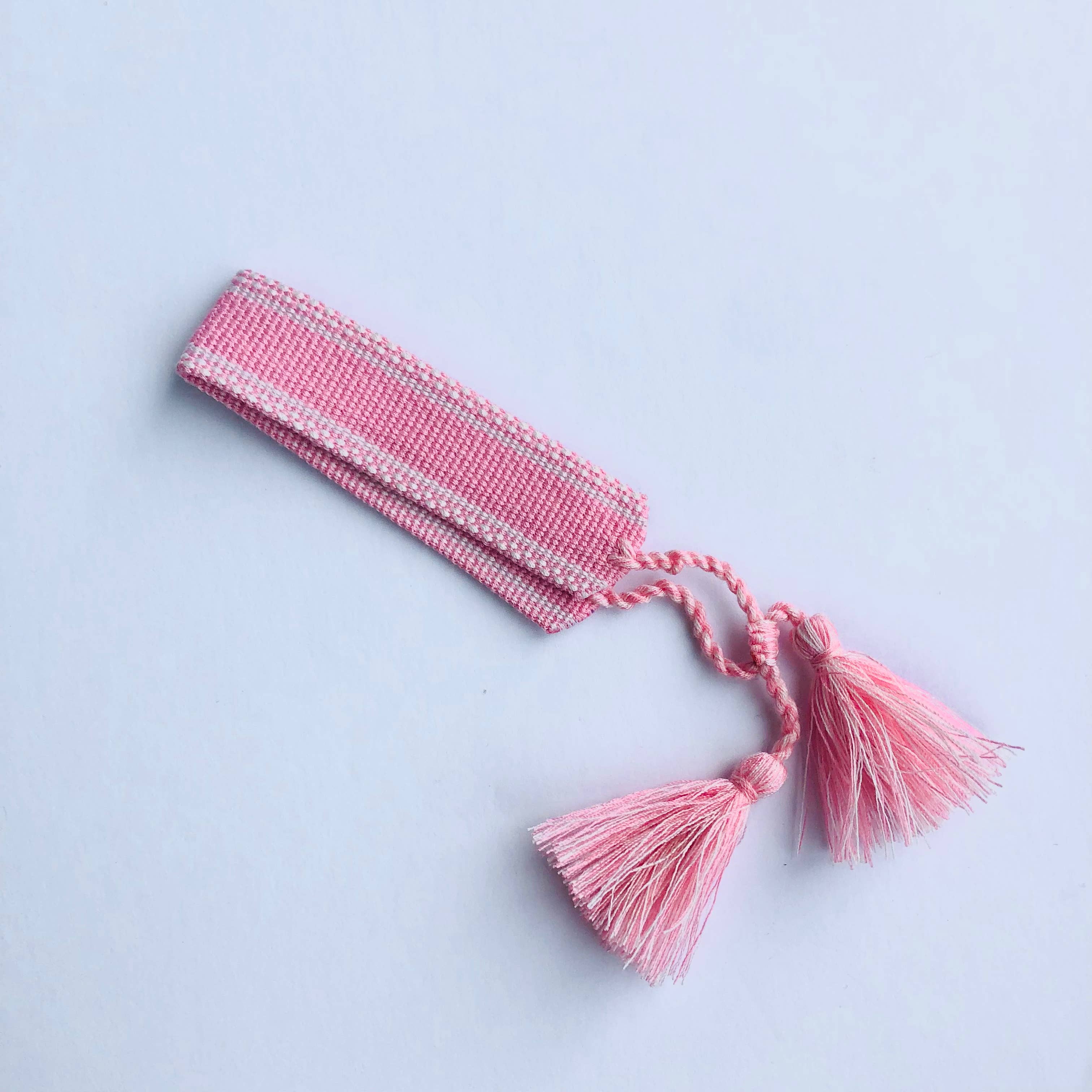 GreenWave – wholesale Woven/braided bracelet – Cotton knitted woven bracelets with tassel and accent stripe11