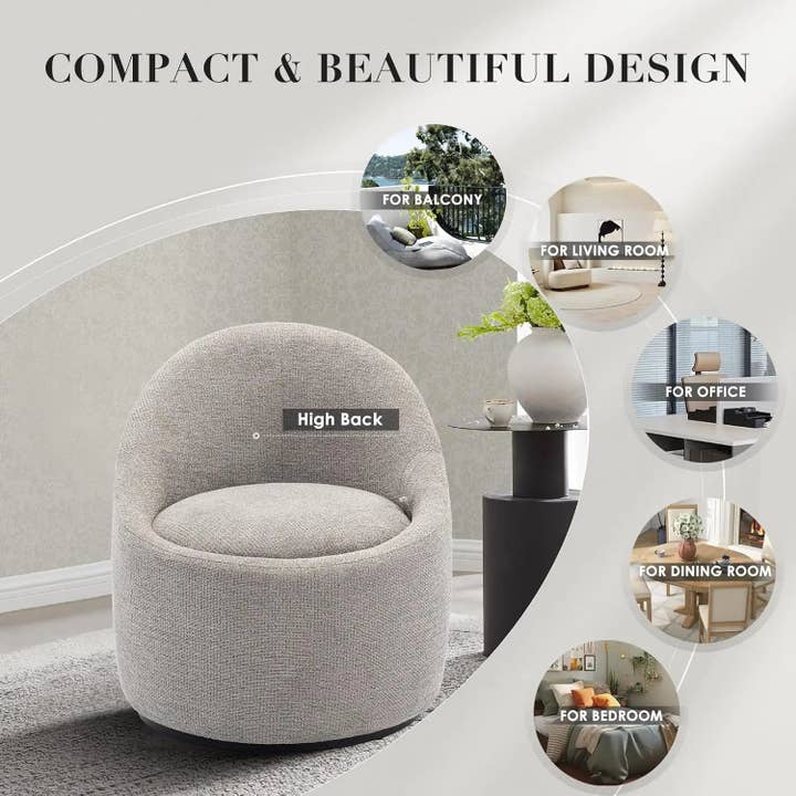 BlakOutlet - Wholesale Chair - Set of 2, 360 Degree Swivel Cuddle Barrel Chairs with Hidden Storage