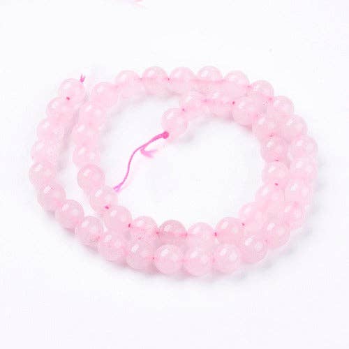Crystals and Sun Signs - Vente Perle - Perles de quartz rose 6 mm, 8 mm et 10 mm rangs ronds4