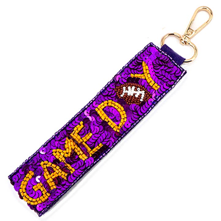 SP Sophia Collection - Wholesale Keychain - Women's - Game Day Seed Beaded Sequin Football Keychain 7