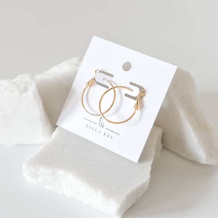 Bella Rey jewelry – wholesale Hoop earrings – 18k gold plated hoops -earrings- hypoallergenic