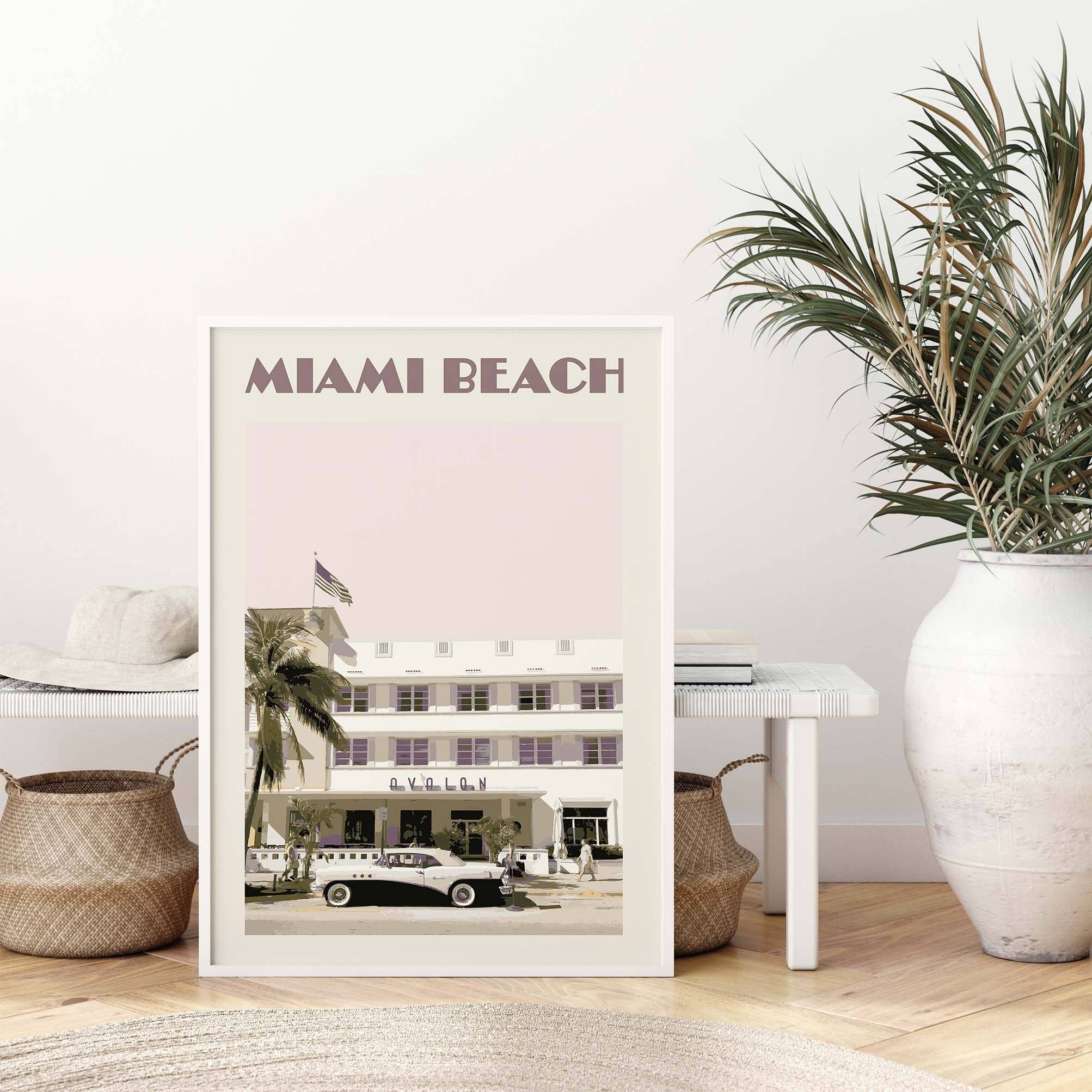 Newpencilbox Art - Wholesale Art Print - Miami Beach Art Print Retro Miami Poster Pastel Colors0