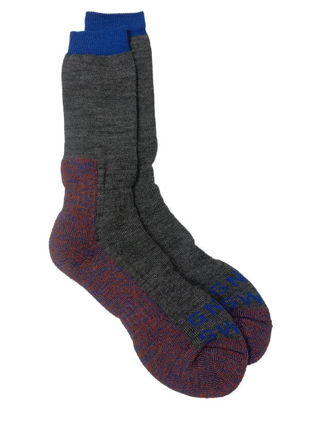 Chaussette de marche en laine mérinos GS gris bleu pour la vente par Genevieve Sweeney