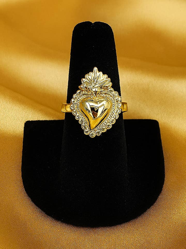 Ex-voto-ring i guldfärgat rostfritt stål för wholesale av Wild & Free