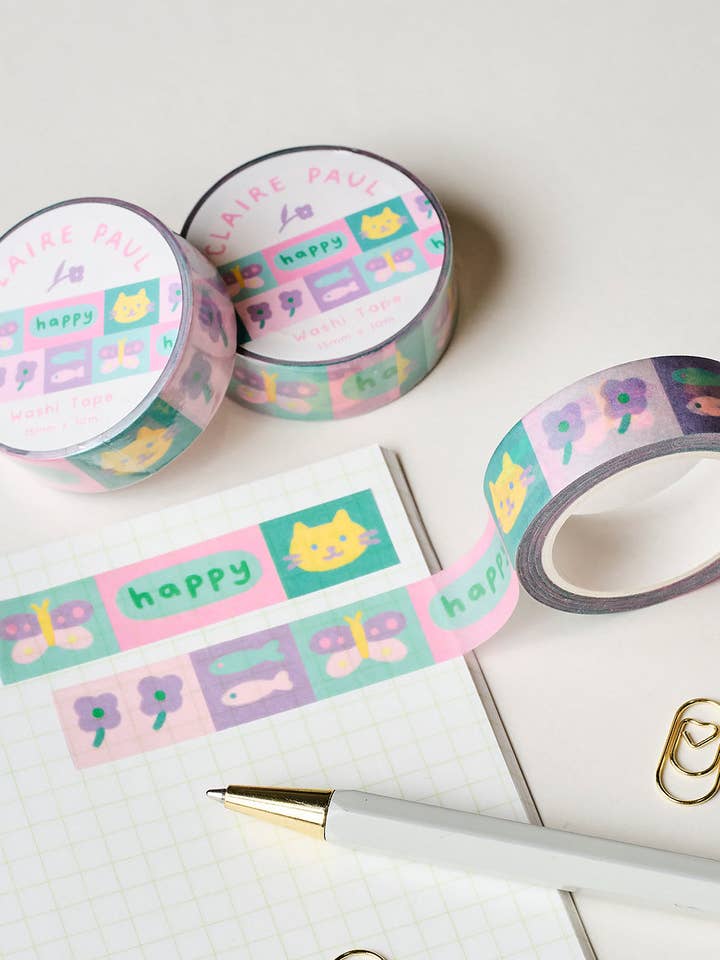 Happy Charms Washi Tape for wholesale by Claire Paul