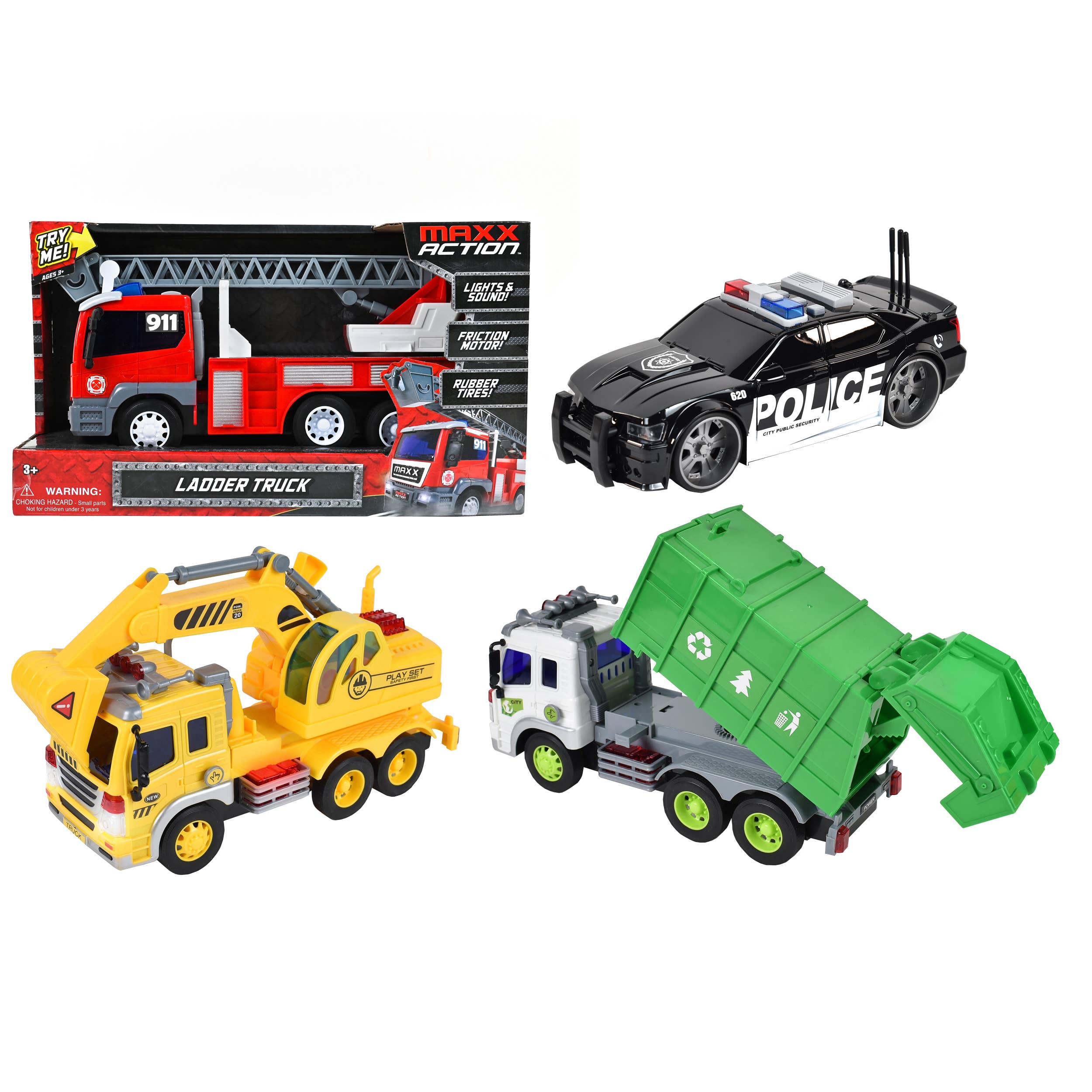 Variety Distributors - Wholesale Toy Set - Kids - Maxx Action Lights & Sounds Assorted Trucks & City Vehicles0
