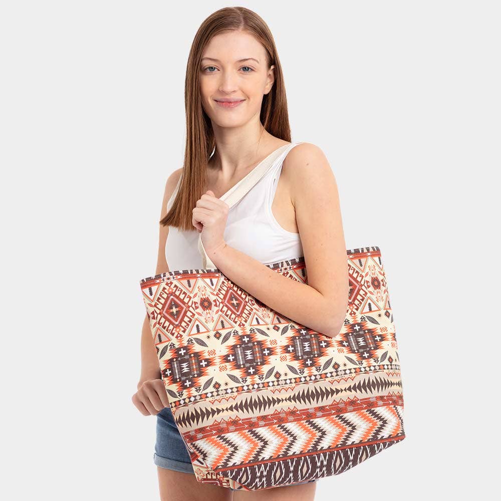 Sensibling Corp. - Wholesale Tote Bag - Women's - Aztec Pattern Tote Bag
0