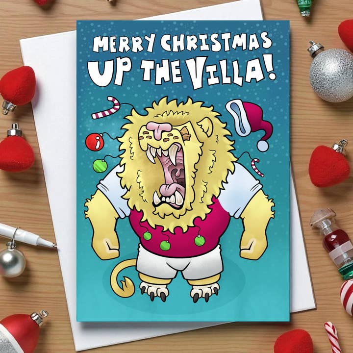 ¡Arriba el Villa! Tarjeta de Navidad para venta al por mayor de Black Country Cards