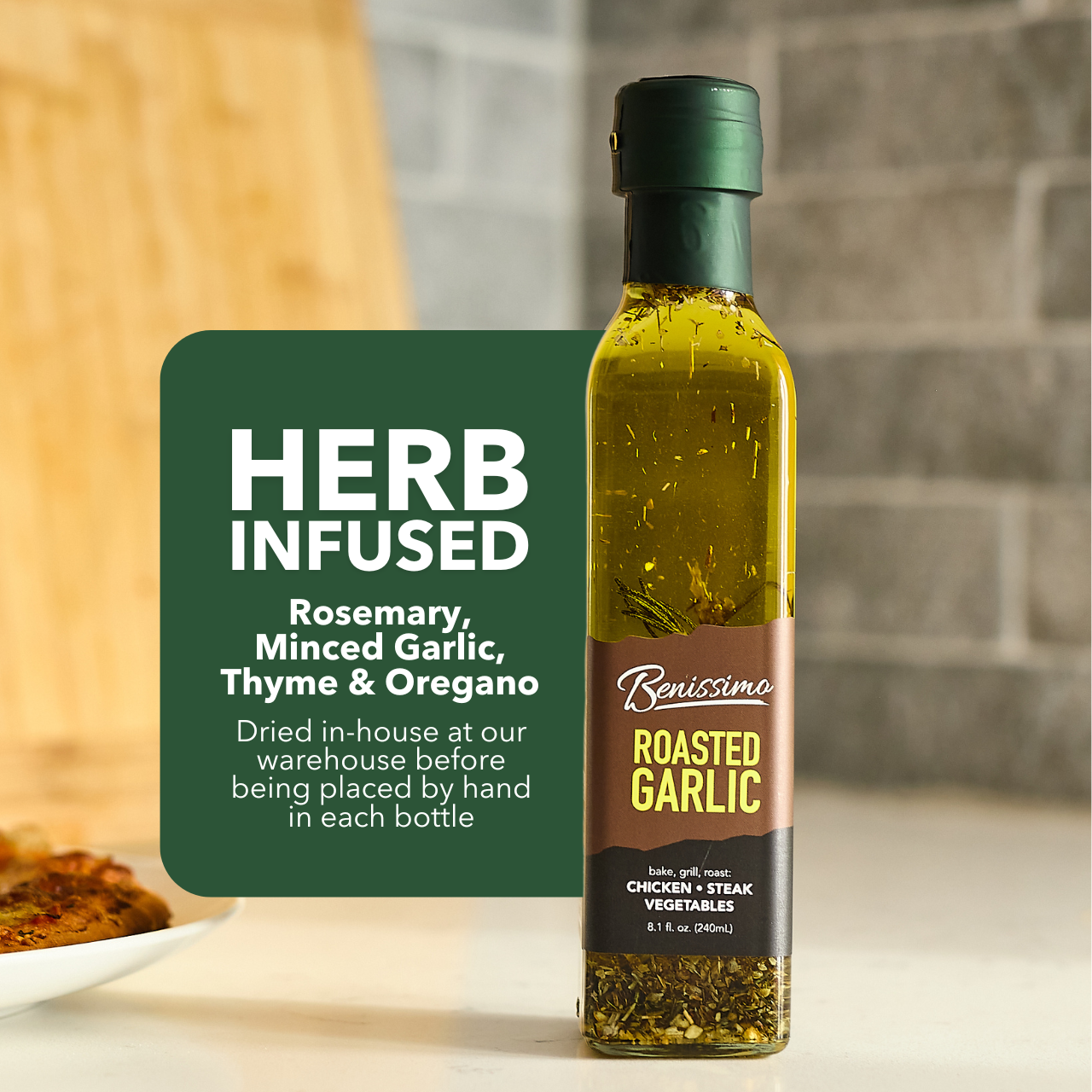 Benissimo - Wholesale Cooking Oil - Roasted Garlic Oil 8.1 oz3