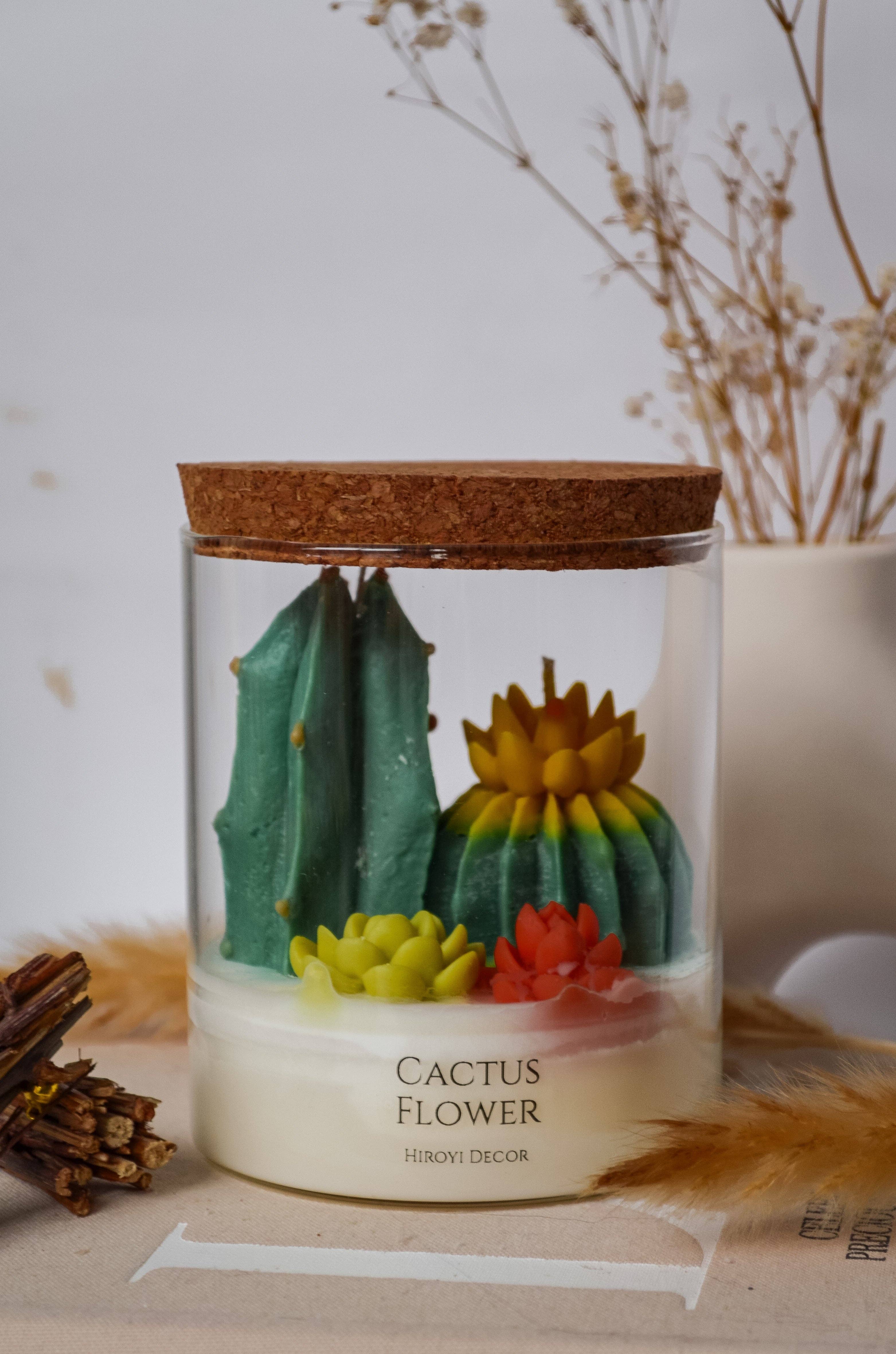 Hiroyi Decor – Vela em jarro/copo por atacado – Vela de Soja Jardim de Cactos2