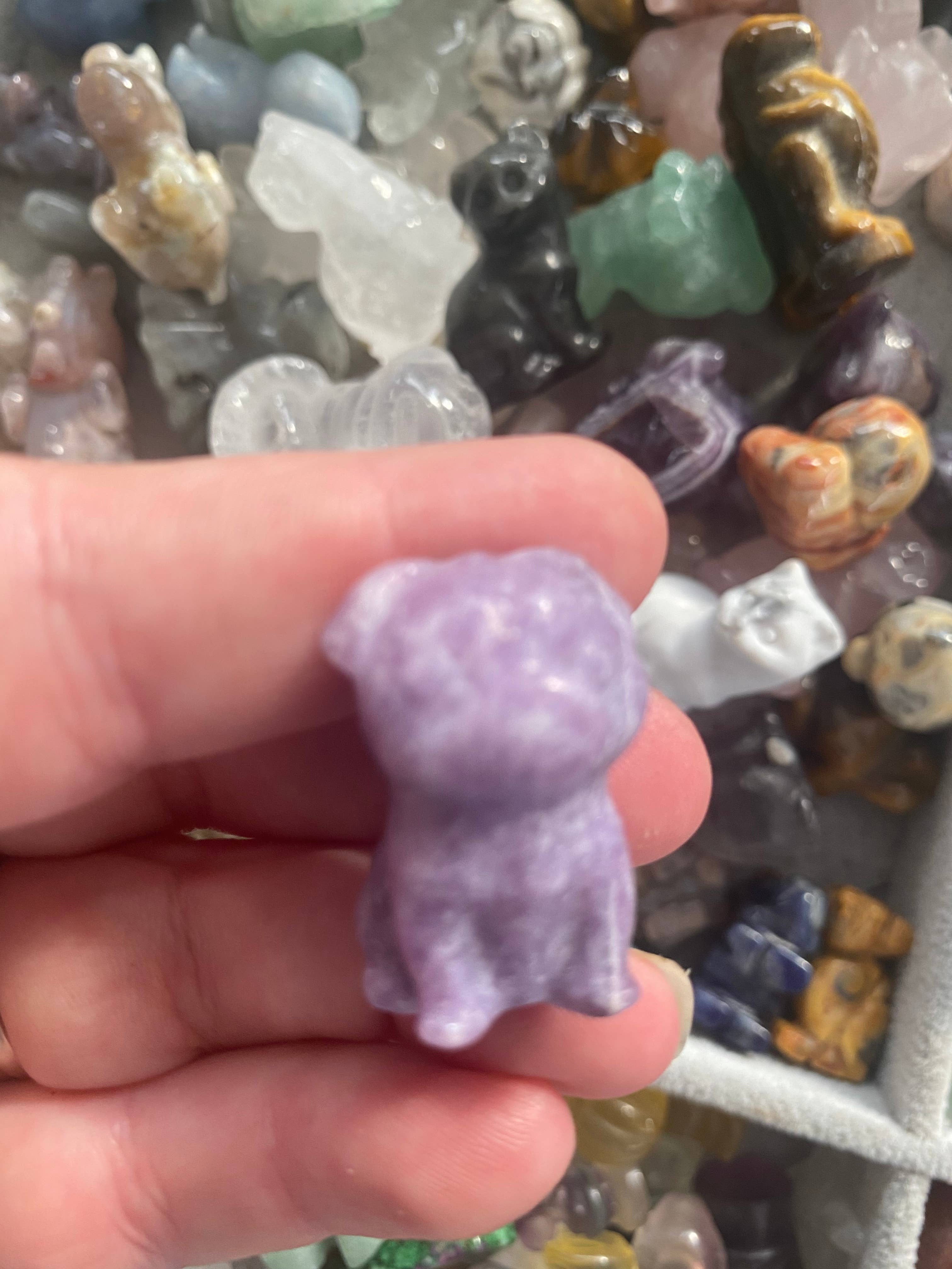Moon River Designs - Wholesale Spiritual stone/crystal - Mystery Mini Crystal Animal & Character Carvings Bulk Set2
