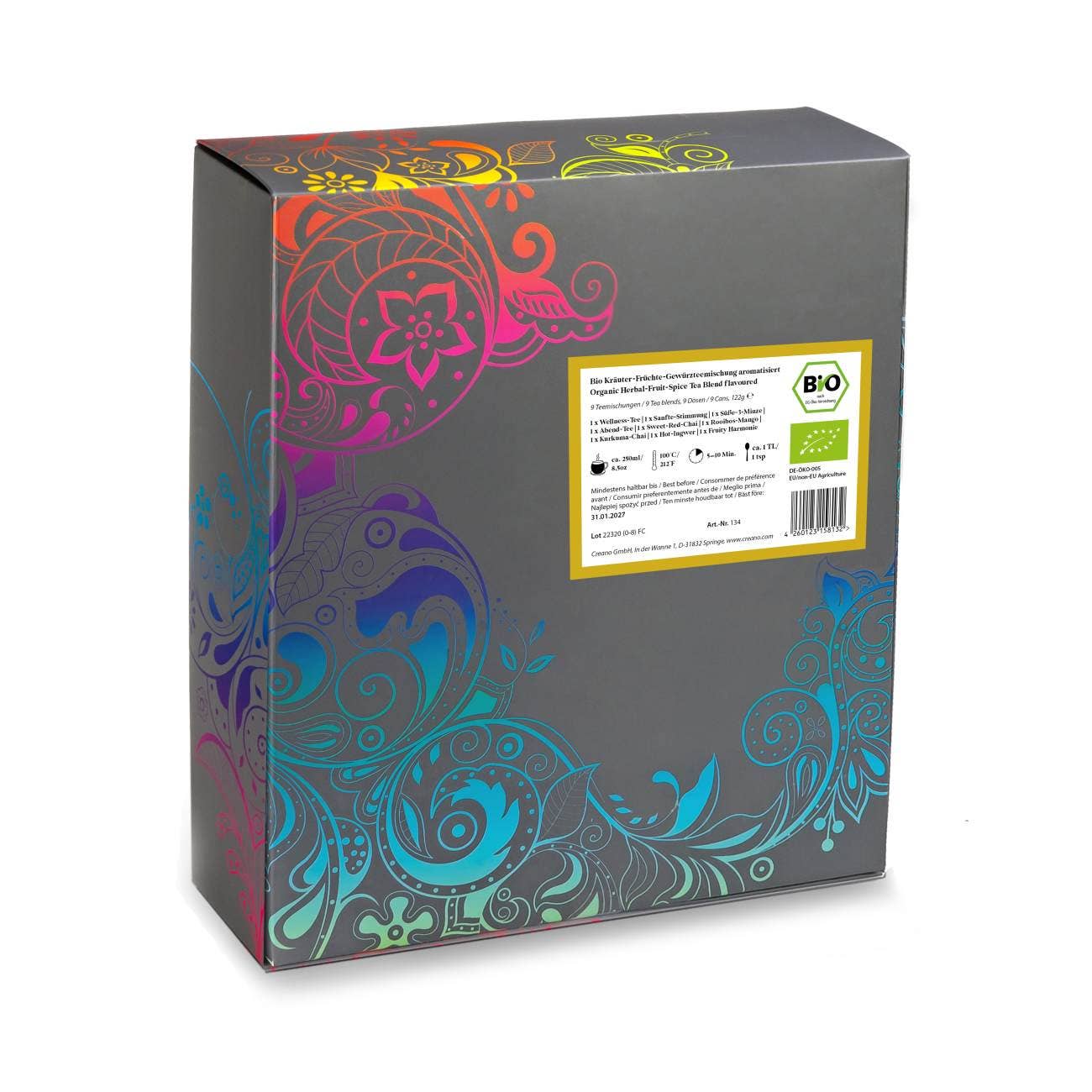 Creano - Wholesale Tea Bags - Creano organic tea gift set - 9 types of tea in metal cans6