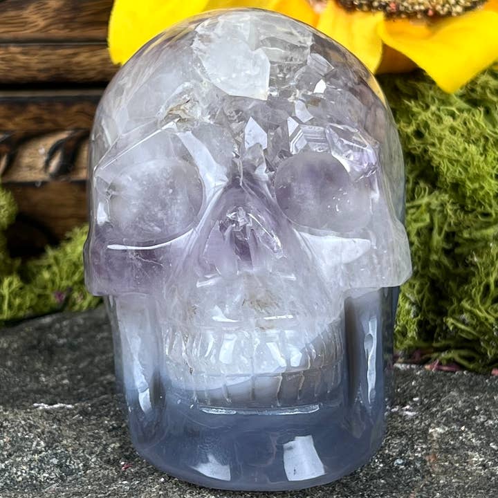 Kristallschädel - Grauer Amethyst - 10x7cm 450g - Sammler für den Großhandel von Kani NaturApotek AB