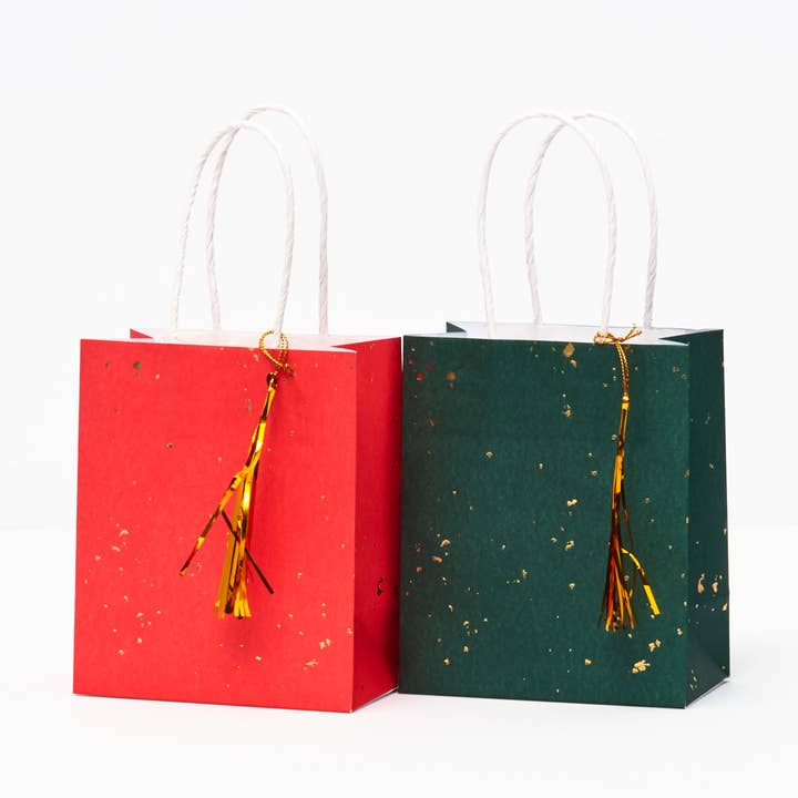 Paper Source Wholesale - Wholesale Gift Bag Set/Pack - Red and Green Fleck Treat Bags1