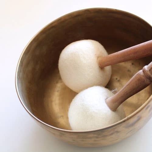 Tika - Wholesale Meditation Supplies - White Felt Mallet2