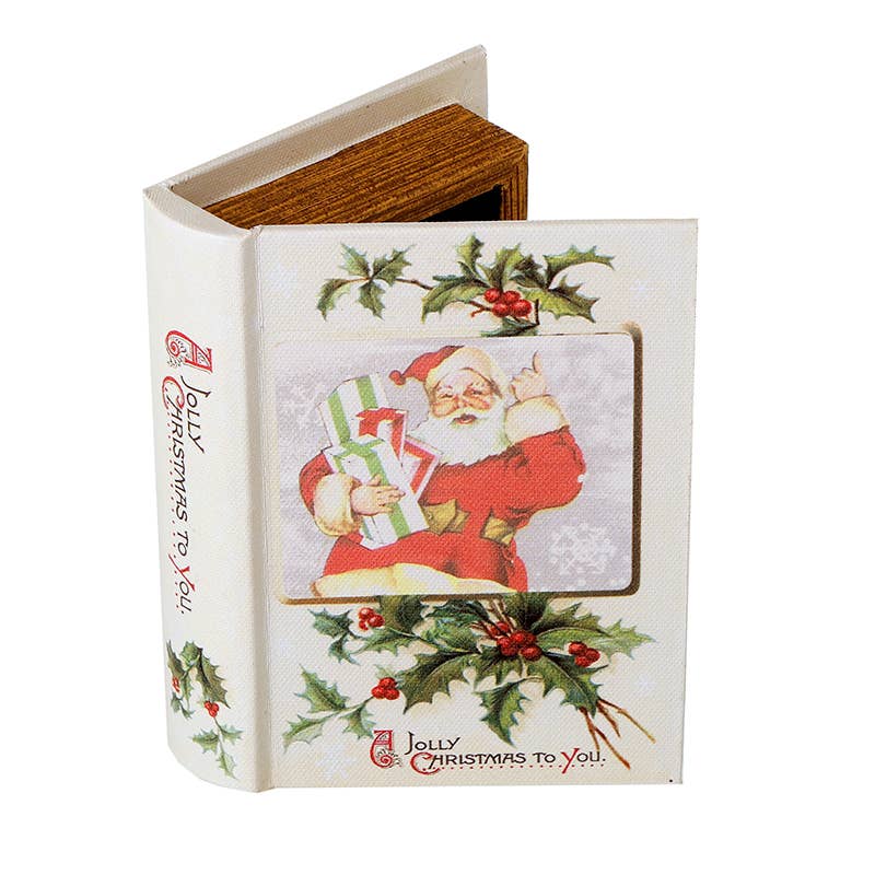 Heaven Sends – wholesale Christmas decoration – WHITE WOOD SANTA CLAUS BOOK BOX SMALL0