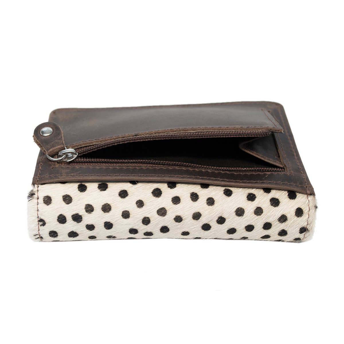 Arrigo - Wholesale Wallet - Women's - Dark Brown Leather Ladies Wallet - Animal Print - Arrigo19