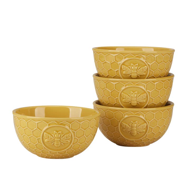 Certified International - Wholesale Bowl - French Bees Embossed Honeycomb Ice Cream Bowl 6in x 3in1