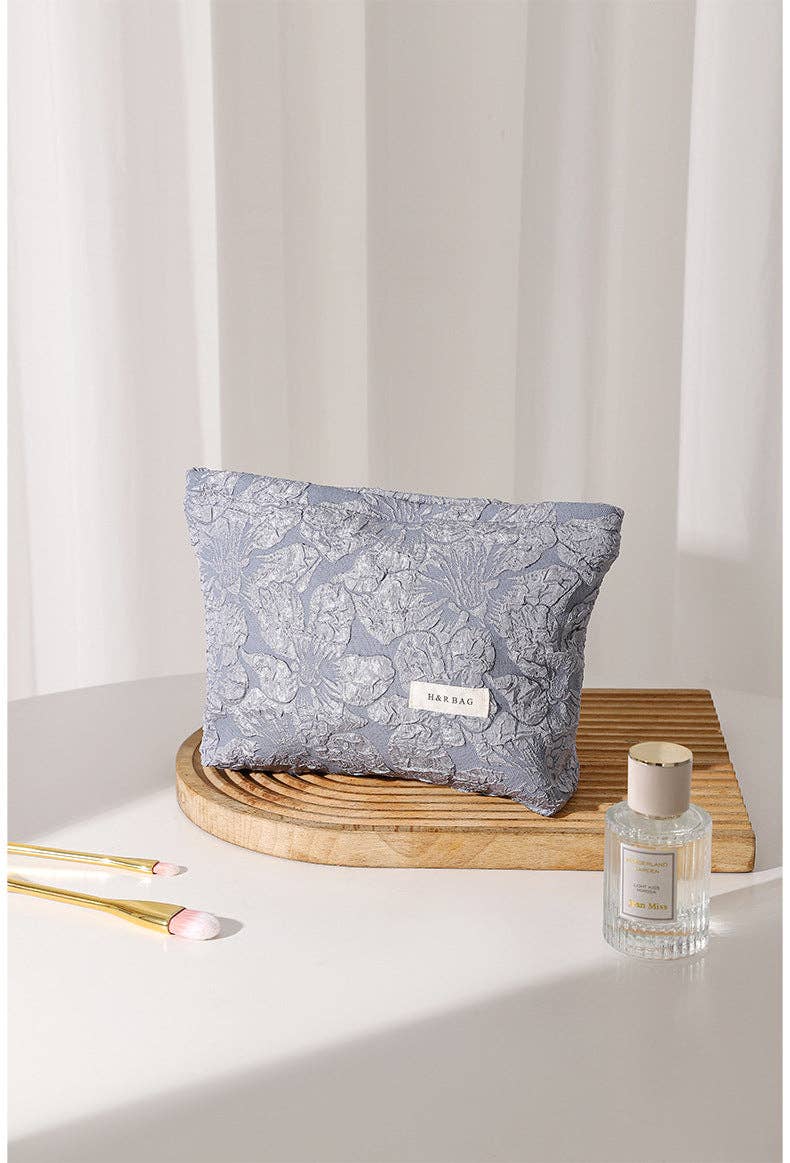 Dipped Shop - Wholesale Makeup/Cosmetic Bag - Floral Jacquard Portable Cosmetic Bag DPB10032