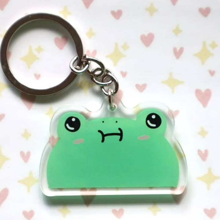 Wholesome Blob the frog keychain for wholesale by katiescutsies