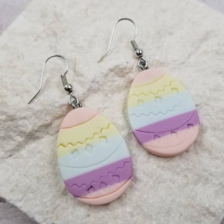 Clay Easter Egg Earrings for wholesale by Treasure Wholesale