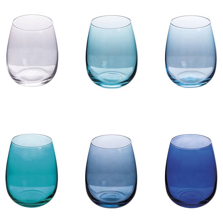 VdE Tivoli 1996 - Wholesale Drinking Glass/Cup - HAPPY HOUR SH OCEAN SOLID SET 6 GLASSES